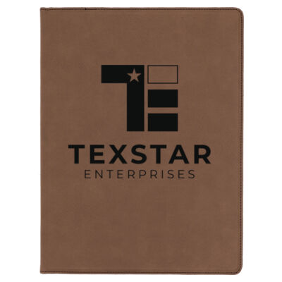 Texstar - Brown Laserable Leatherette Portfolio with Notepad Thumbnail